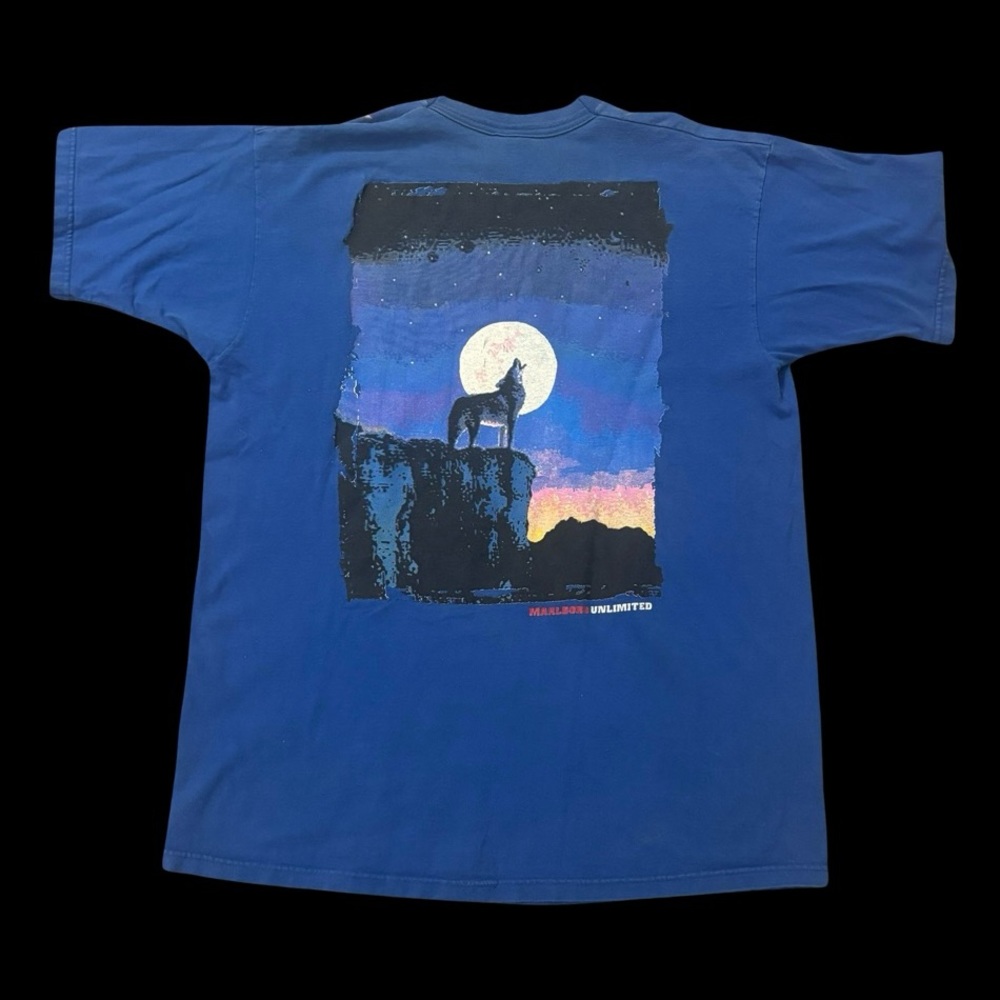 Vintage 90s Marlboro Unlimited Wolf Moon S/S Tee